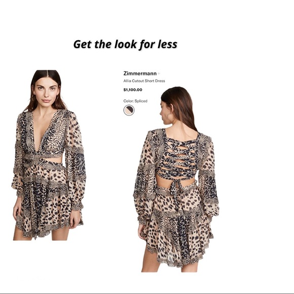 Yellow paisley print long sleeve open back side cutout mini dress Small NWT - Picture 10 of 10